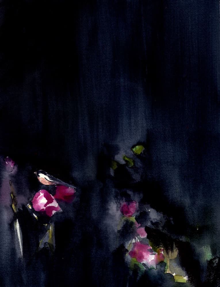 Dark Floral Glow by Christine Lindstrom — canvas wall art