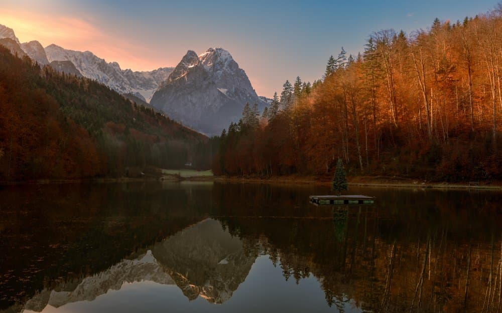 Golden Autumn Lake Reflection by Anastasios Gialopoulos — canvas wall art