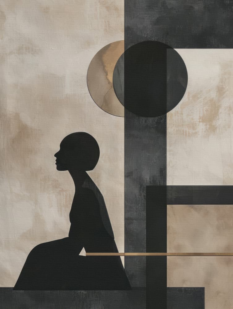 Abstract Silhouette Woman by Bilge Paksoylu — canvas wall art