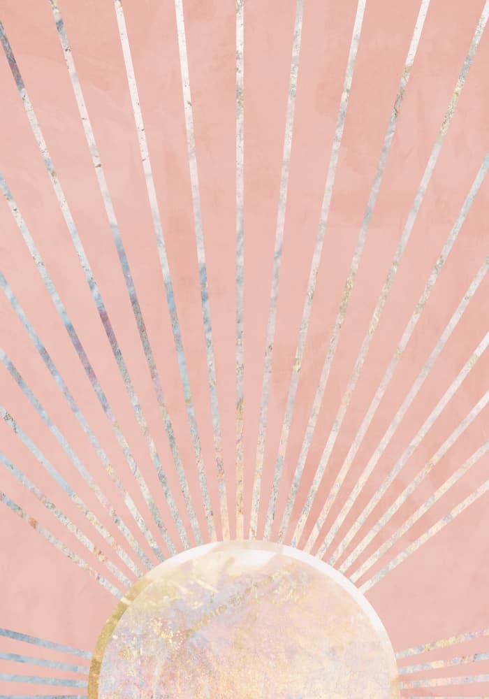 Blush Sunburst by Sarah Manovski — canvas wall art