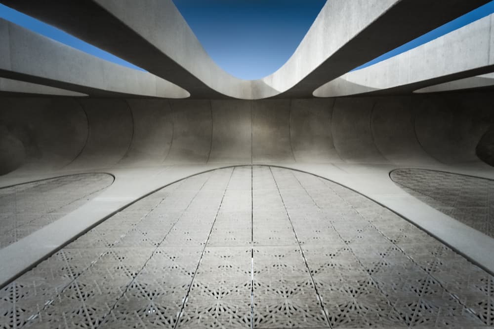 Modern Concrete Curves by Linda Wride — canvas wall art