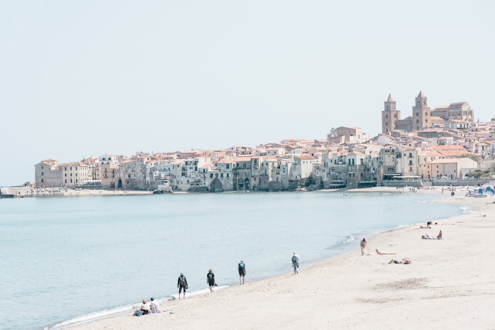Mediterranean Beach Town by Photolovers — canvas wall art