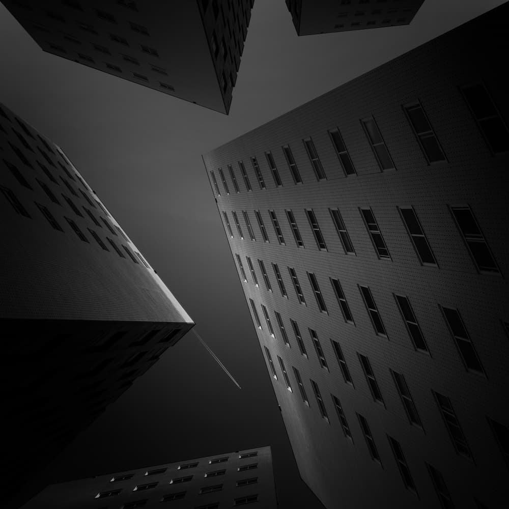 Dramatic City Perspective by Jeroen van de Wiel — canvas wall art