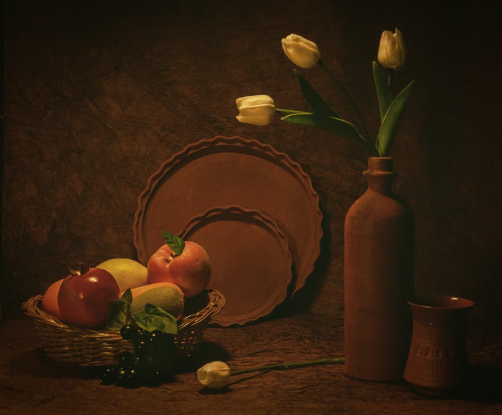 Classic Still Life with Tulips by PARTHA BHATTACHARYYA — canvas wall art