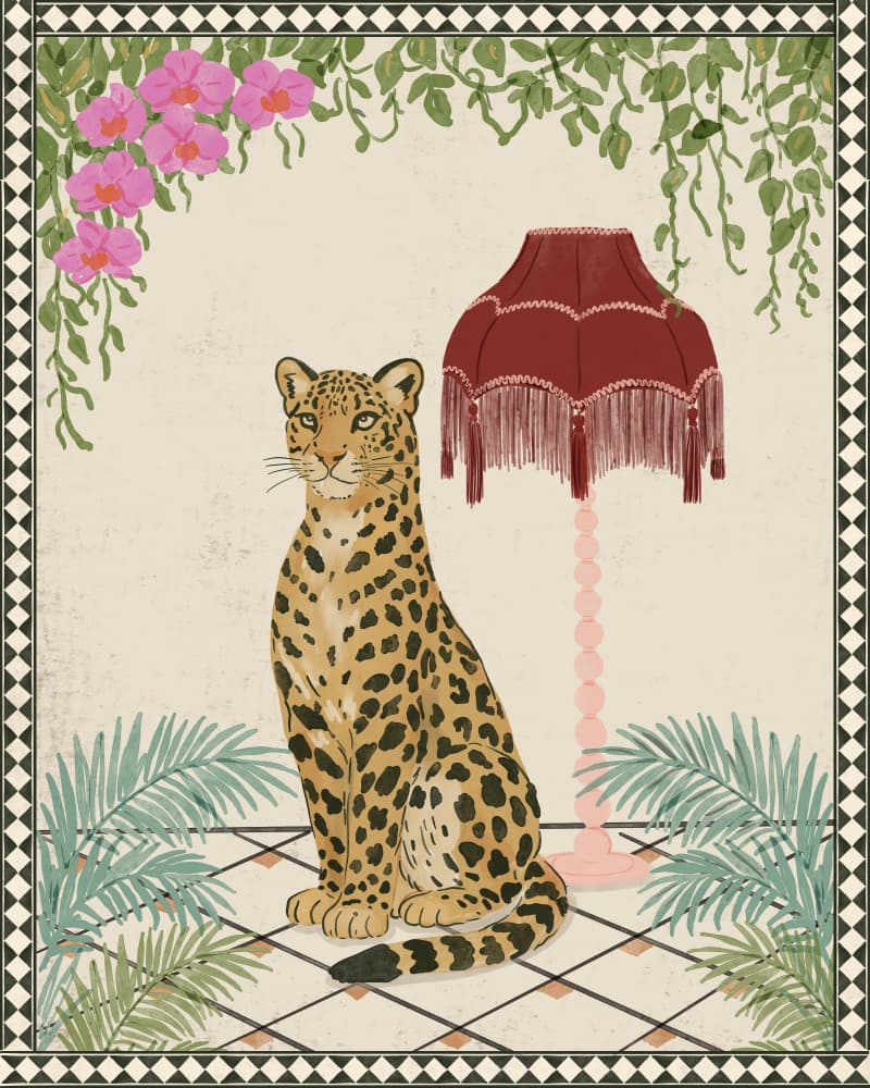 Elegant Tropical Leopard by Radhika Modi — canvas wall art