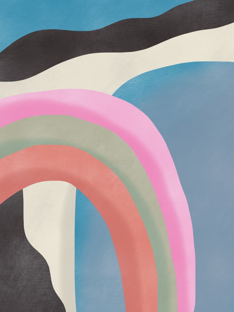 Gentle Rainbow Arcs by Little Dean — canvas wall art