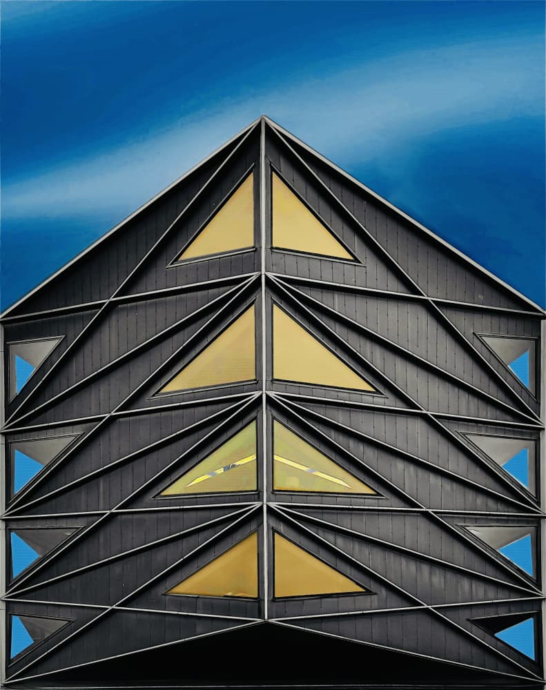 Modern Geometric Building by Arnon Orbach — canvas wall art