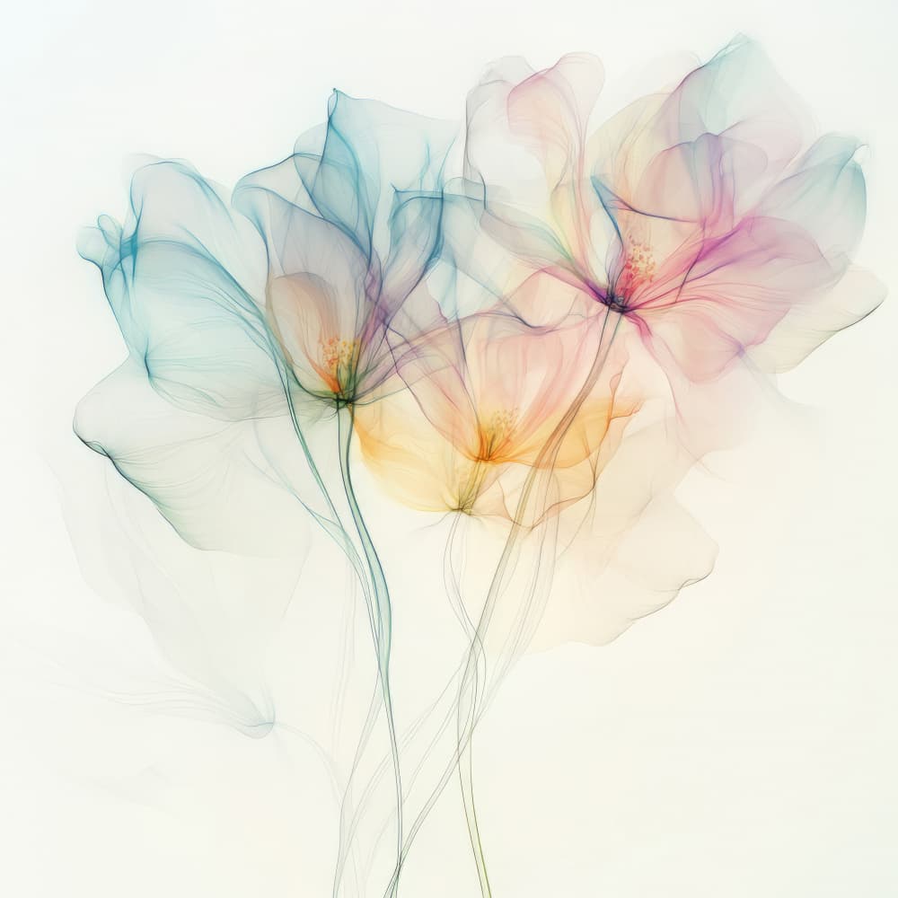 Dreamy Translucent Blooms by Bilge Paksoylu — canvas wall art