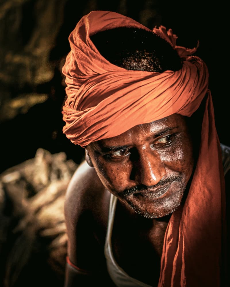 Orange Turban Portrait by Subhajit Das — canvas wall art