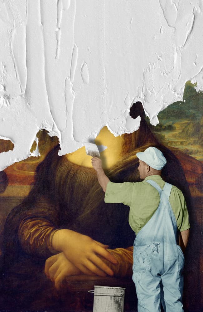 Mona Lisa Reimagined by Marja van den Hurk — canvas wall art