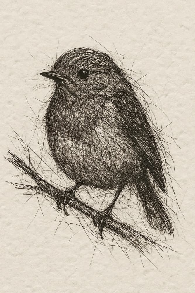 Small Bird Sketch by Natalie Bruns — canvas wall art