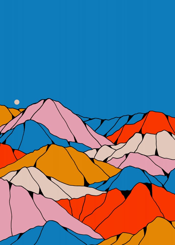 Colorful Mountain Layers by Stephen Wade — canvas wall art