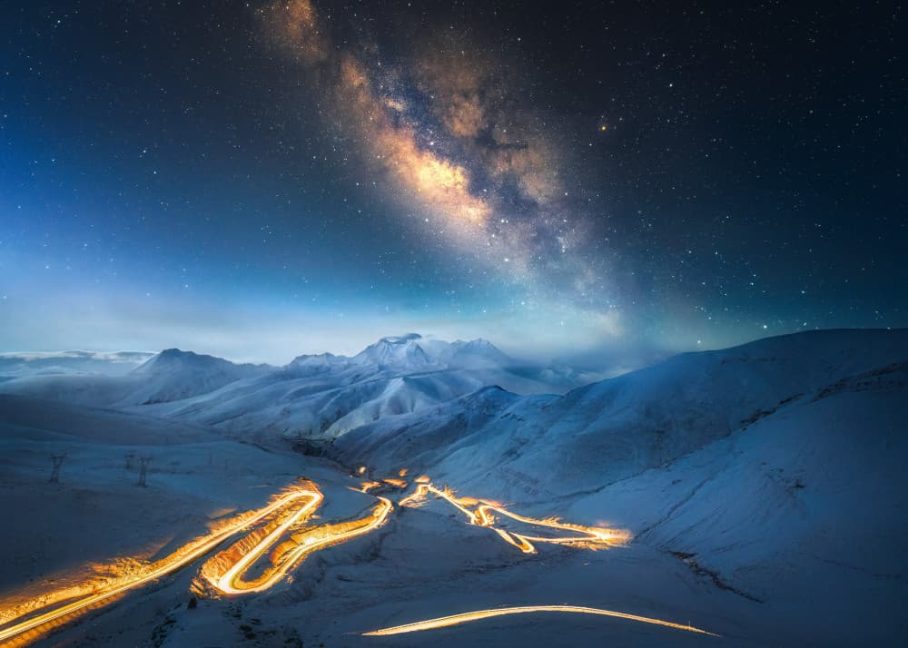 Milky Way Mountain Road by Yuan Cui — canvas wall art