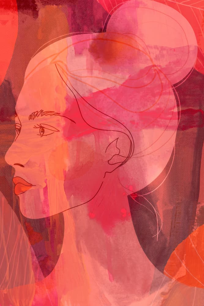 Abstract Woman Profile by casa cartissi — canvas wall art