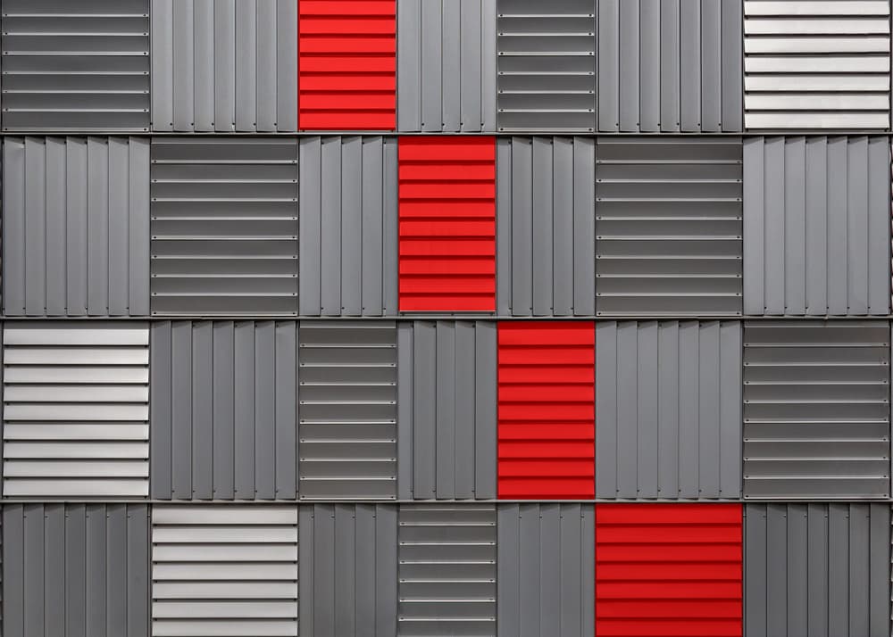 Red Grey Geometric Wall by Theo Luycx — canvas wall art