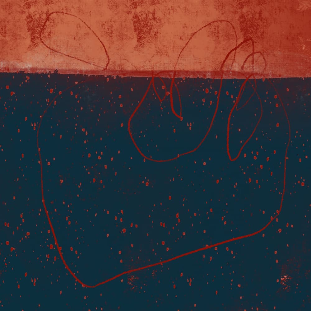 Deep Blue Rust Swirl by MANSI SAXENA — canvas wall art
