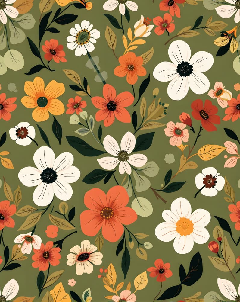Earthy Floral Tapestry by Kintsugi99 — canvas wall art