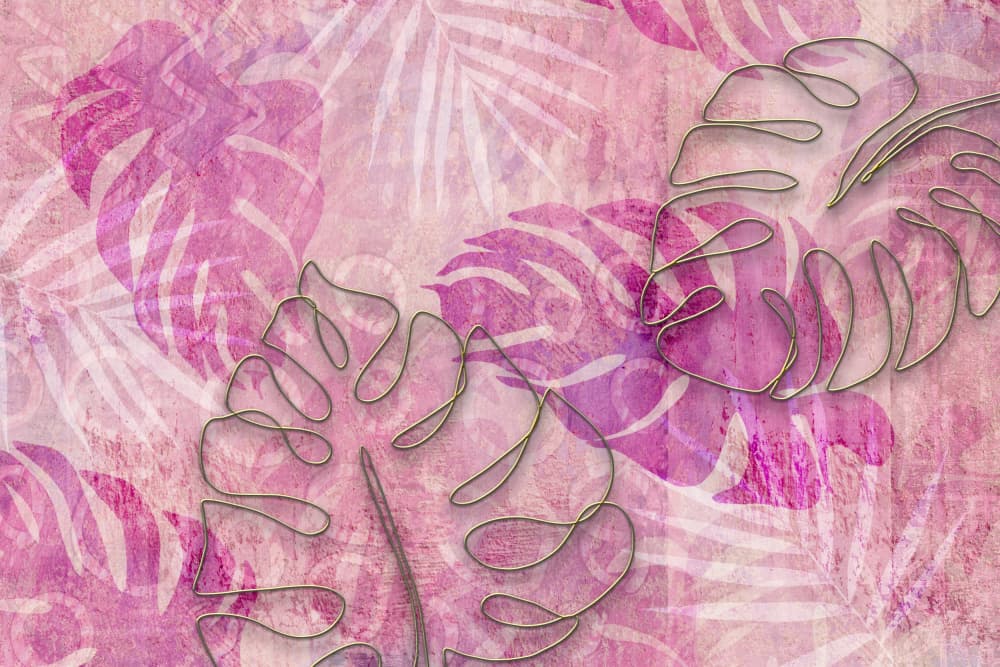 Pink Tropical Monstera by Andrea Haase — canvas wall art