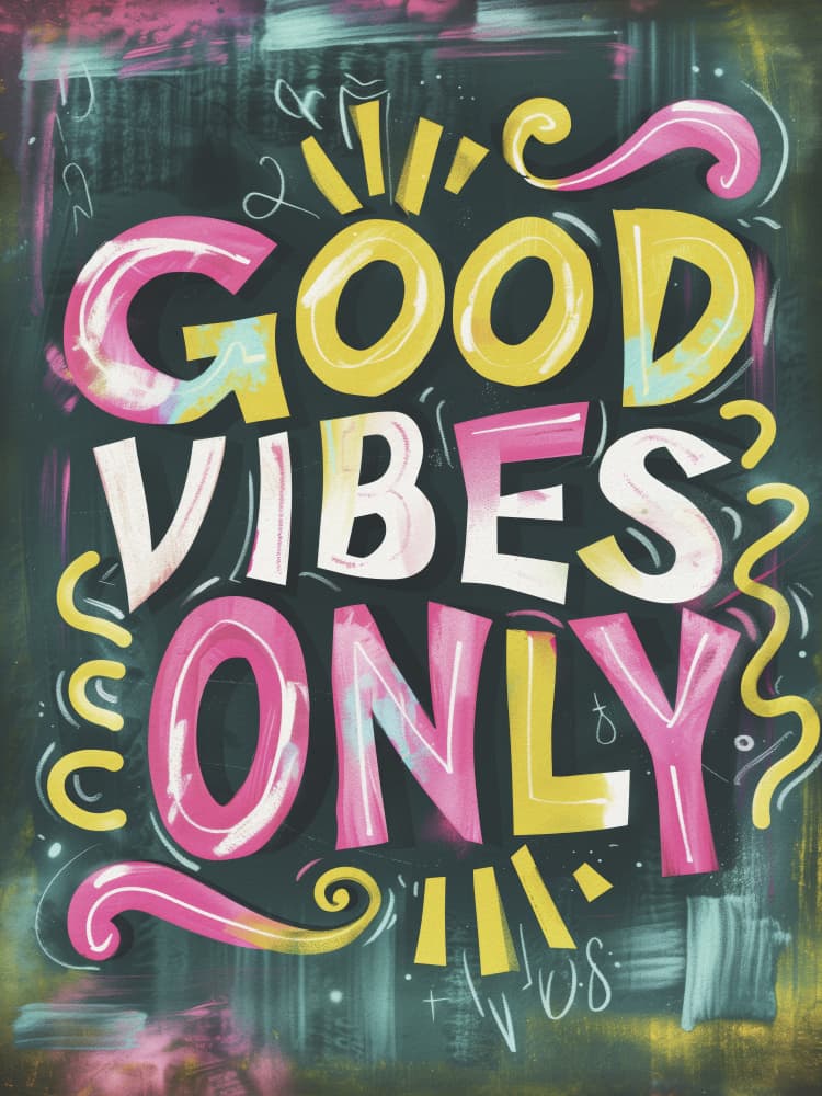 Good Vibes Only Chalkboard by Andreas Magnusson — canvas wall art
