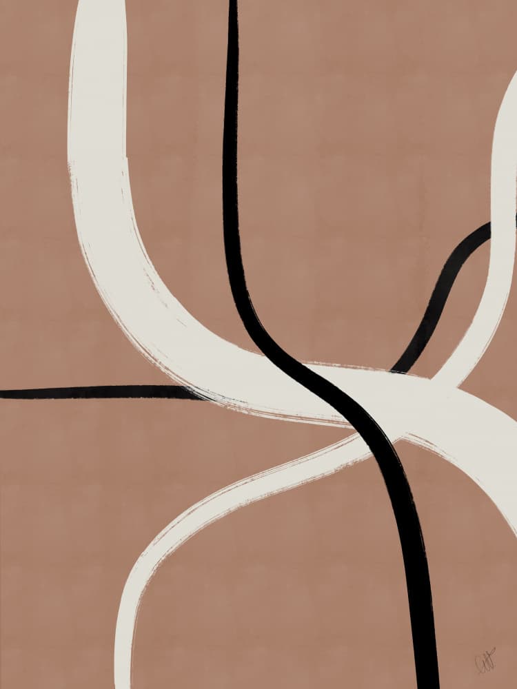 Earthy Abstract Curves by Anne-Marie Volfova — canvas wall art