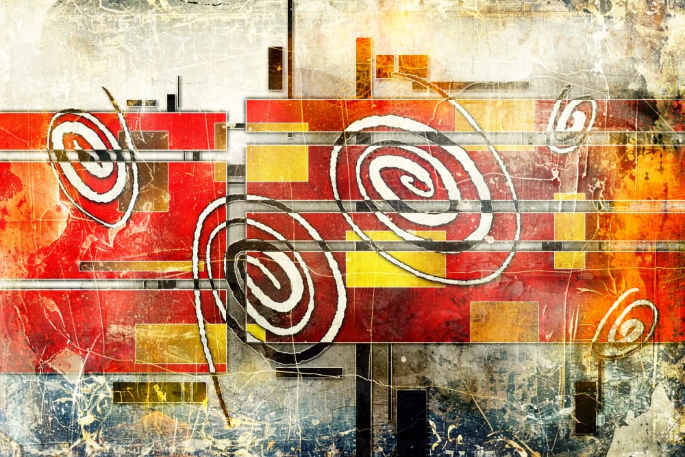 Vibrant Abstract Spirals by Rafal Kulik — canvas wall art