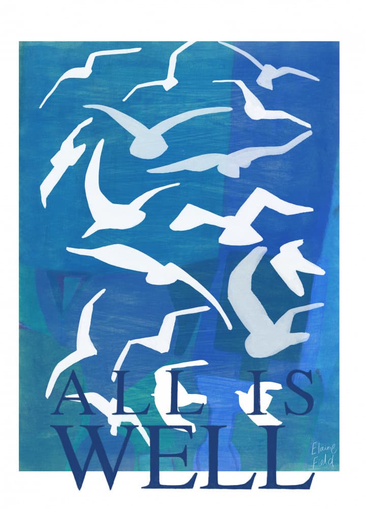All Is Well Birds by Elaine Field — canvas wall art