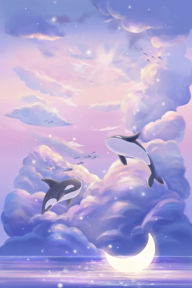 Orcas Dream Sky by Xuan Thai — canvas wall art