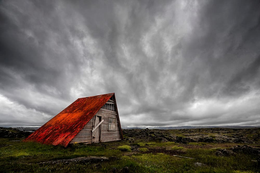 Dramatic Red Roof House by Þorsteinn H. Ingibergsson — canvas wall art