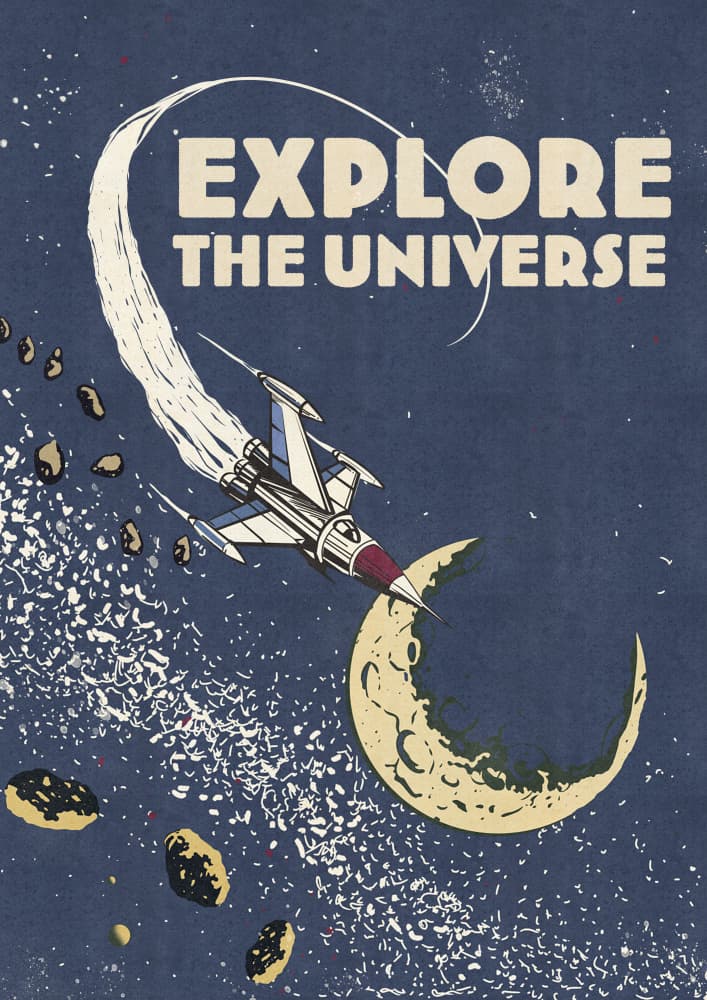 Retro Space Adventure by Nicholas — canvas wall art