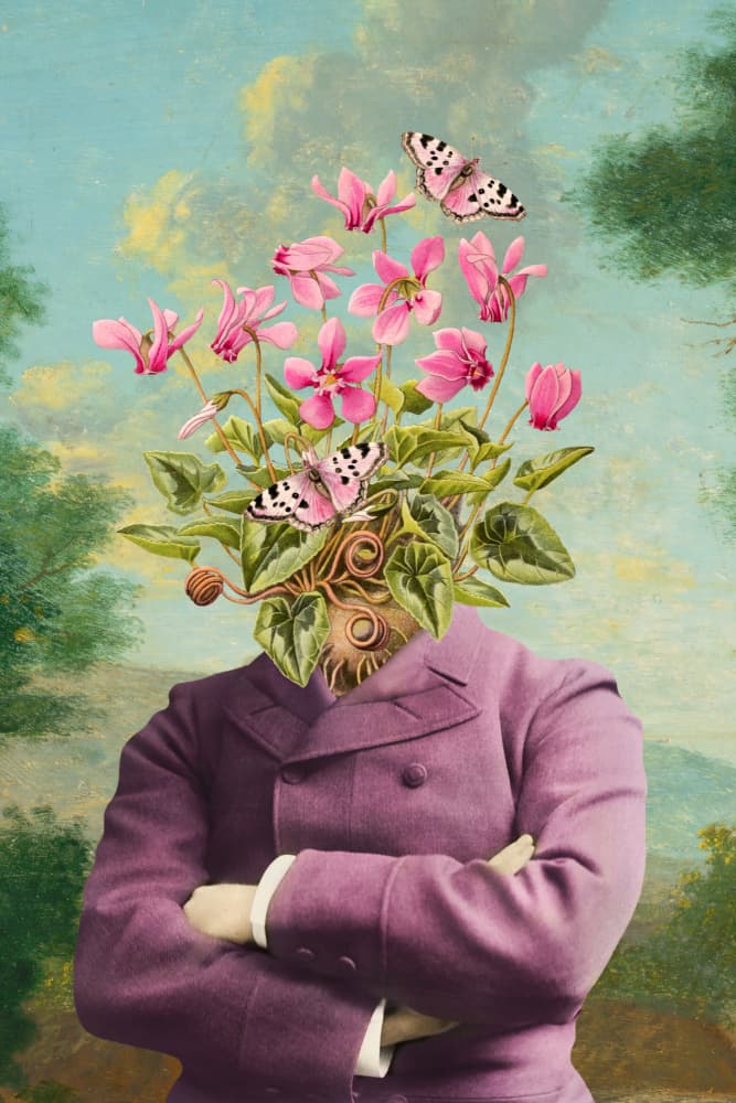 Surreal Gentleman Cyclamen by Marja van den Hurk — canvas wall art