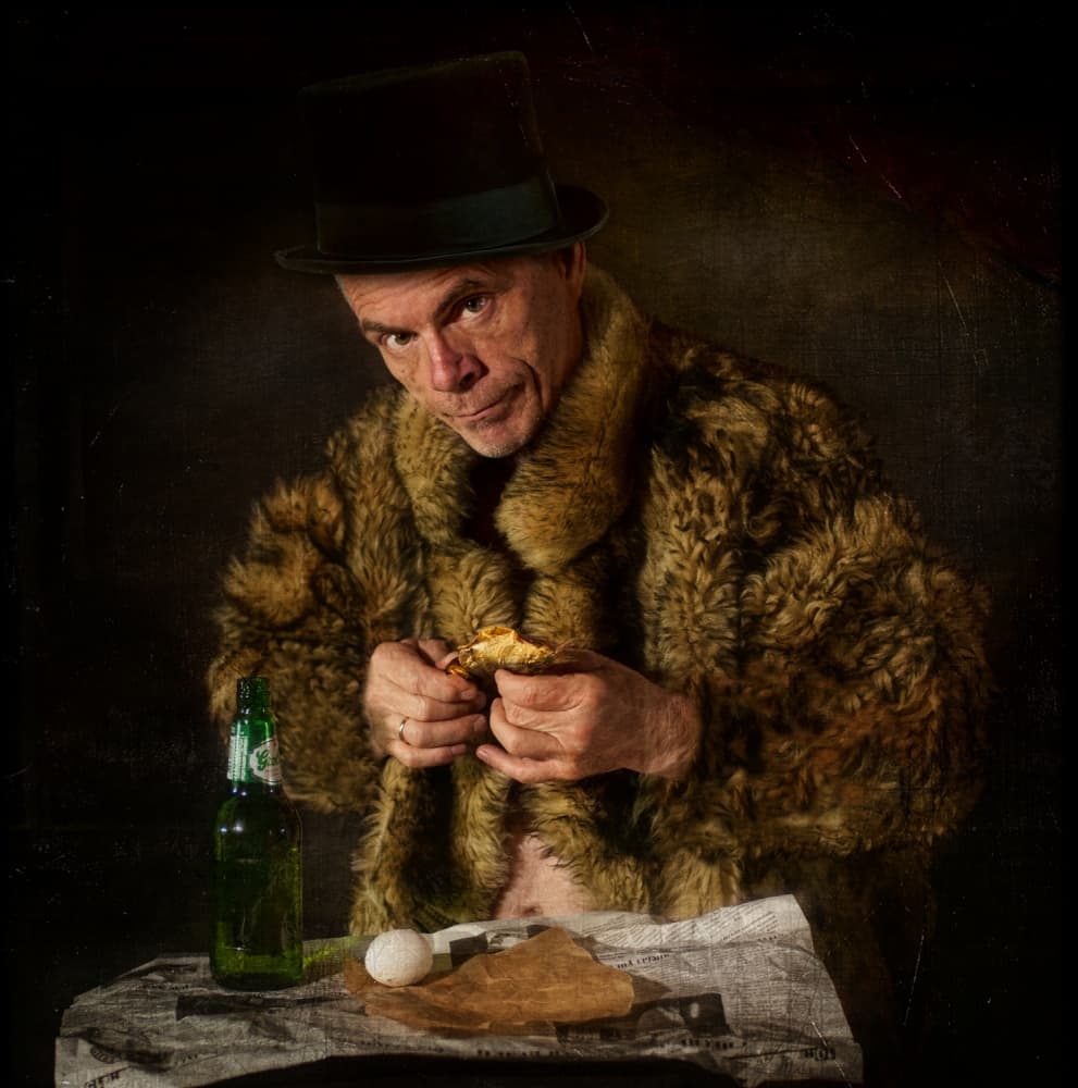 Man In Fur And Top Hat by Svetlana Melik-Nubarova — canvas wall art