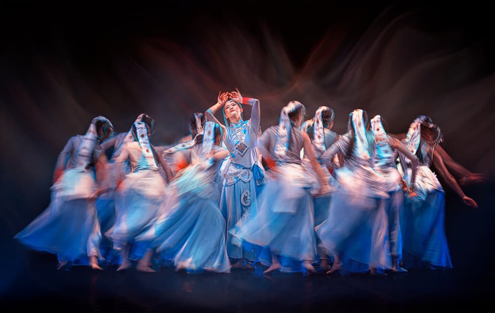 Swirling Blue Dancers by Lydia Jacobs — canvas wall art