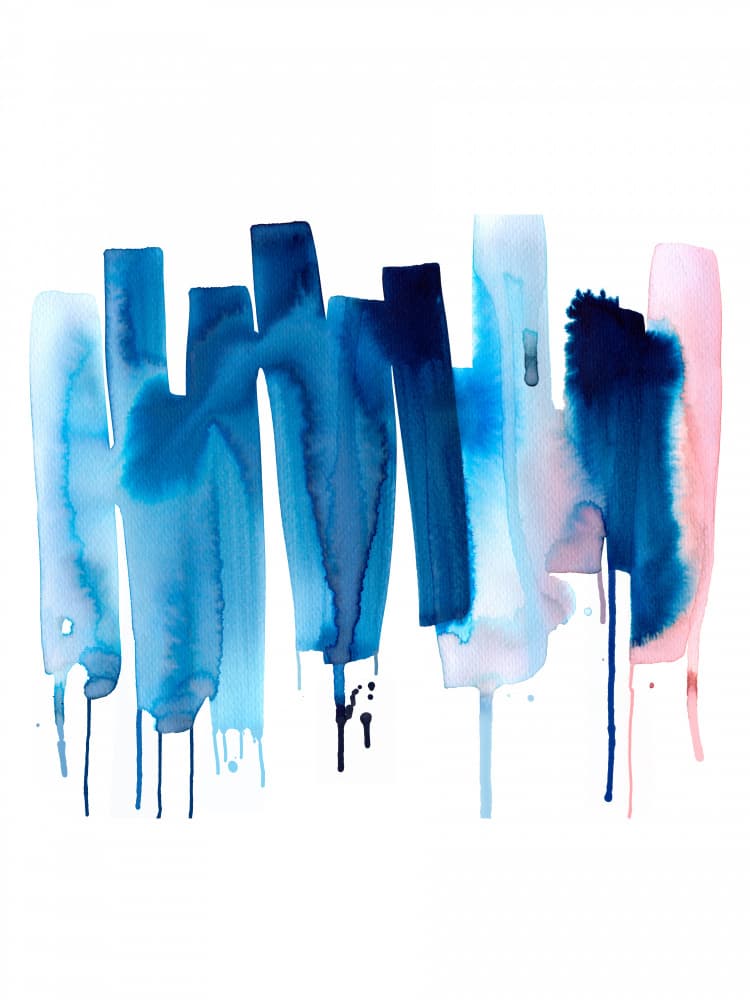 Abstract Blue Strokes by Ninola Design — canvas wall art