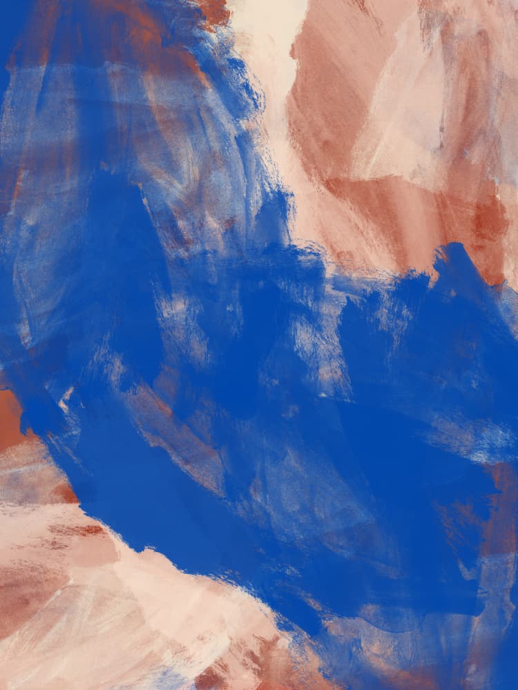 Earthy Blue Strokes by Dina Dankers — canvas wall art