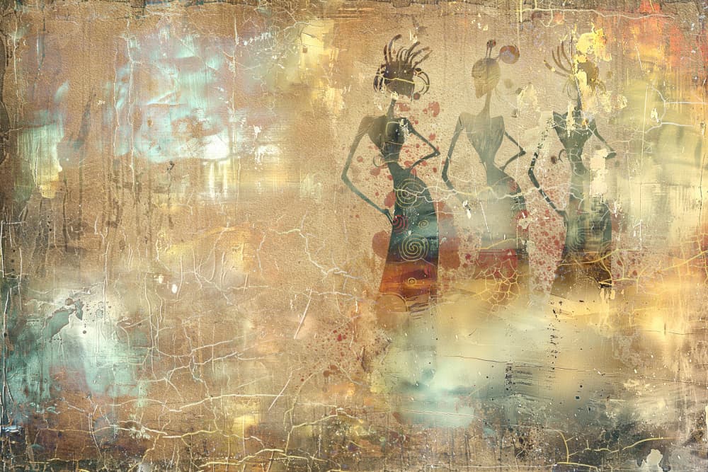 Abstract Tribal Women by Rafal Kulik — canvas wall art