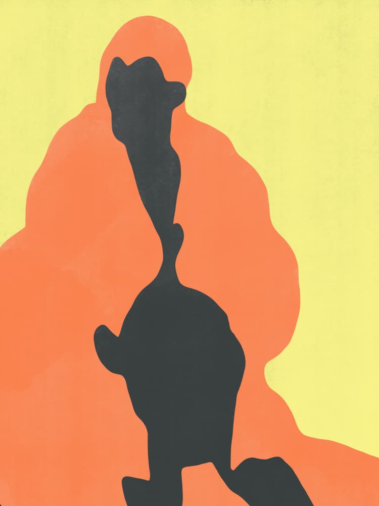 Abstract Orange Figures by Little Dean — canvas wall art