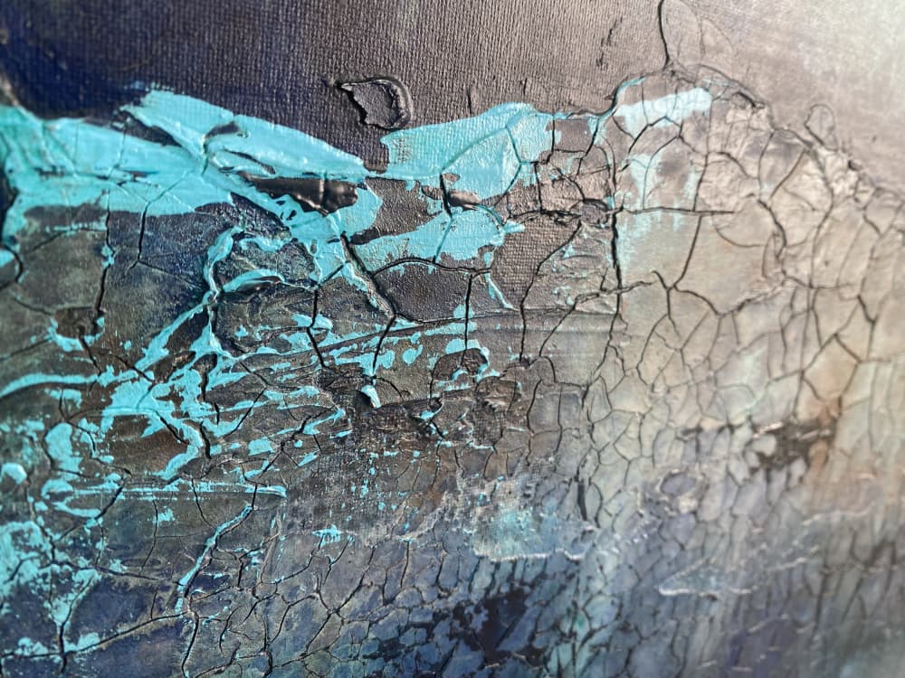 Abstract Cracked Blue by Gabriela Aleksandra Szuba — canvas wall art