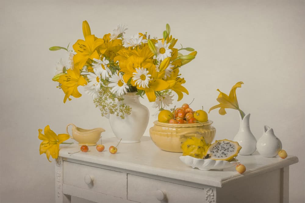 Fresh Yellow Still Life by Lydia Jacobs — canvas wall art