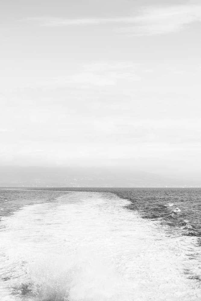 Monochrome Sea Wake by Lynann Colligan — canvas wall art