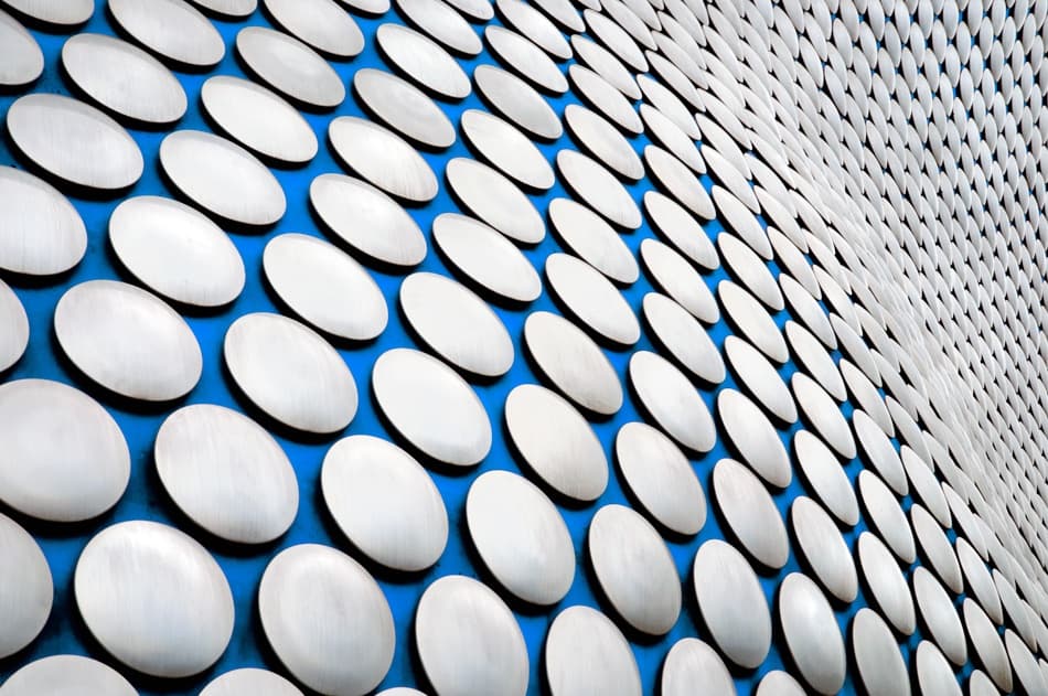 Blue Geometric Discs by Linda Wride — canvas wall art