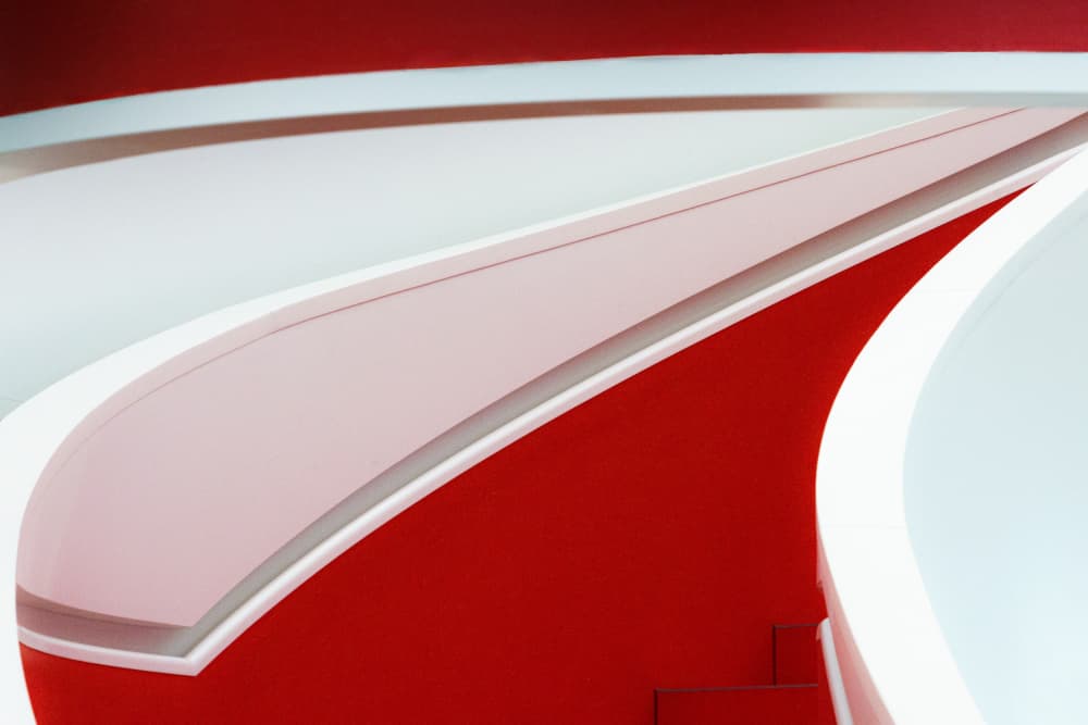 Vibrant Red Curves by Stephan Rückert — canvas wall art