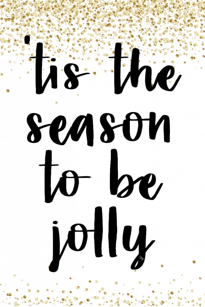 Jolly Christmas Quote by Martina — canvas wall art
