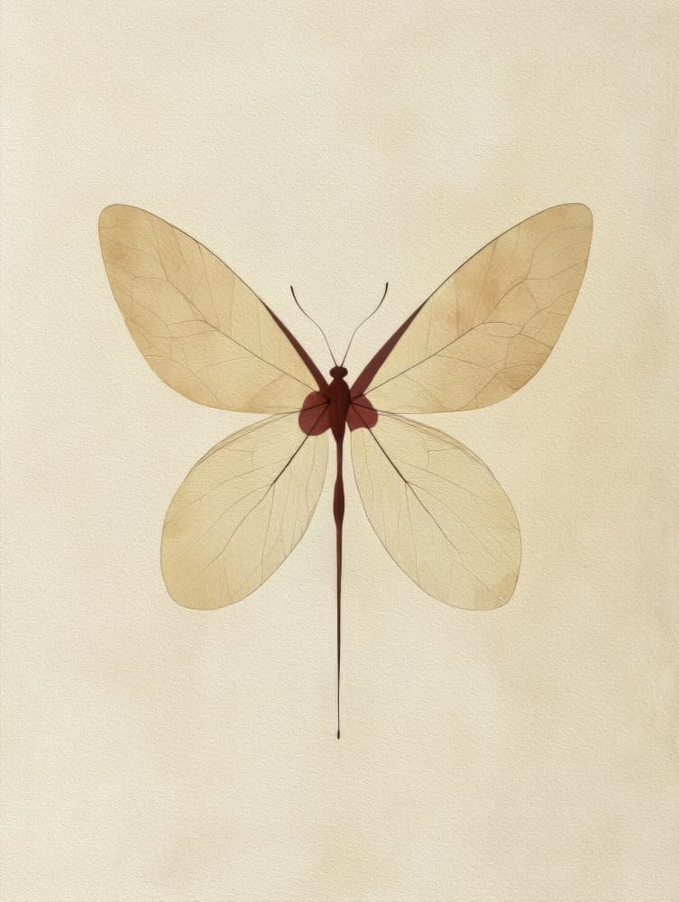 Delicate Leaf Butterfly by Bilge Paksoylu — canvas wall art