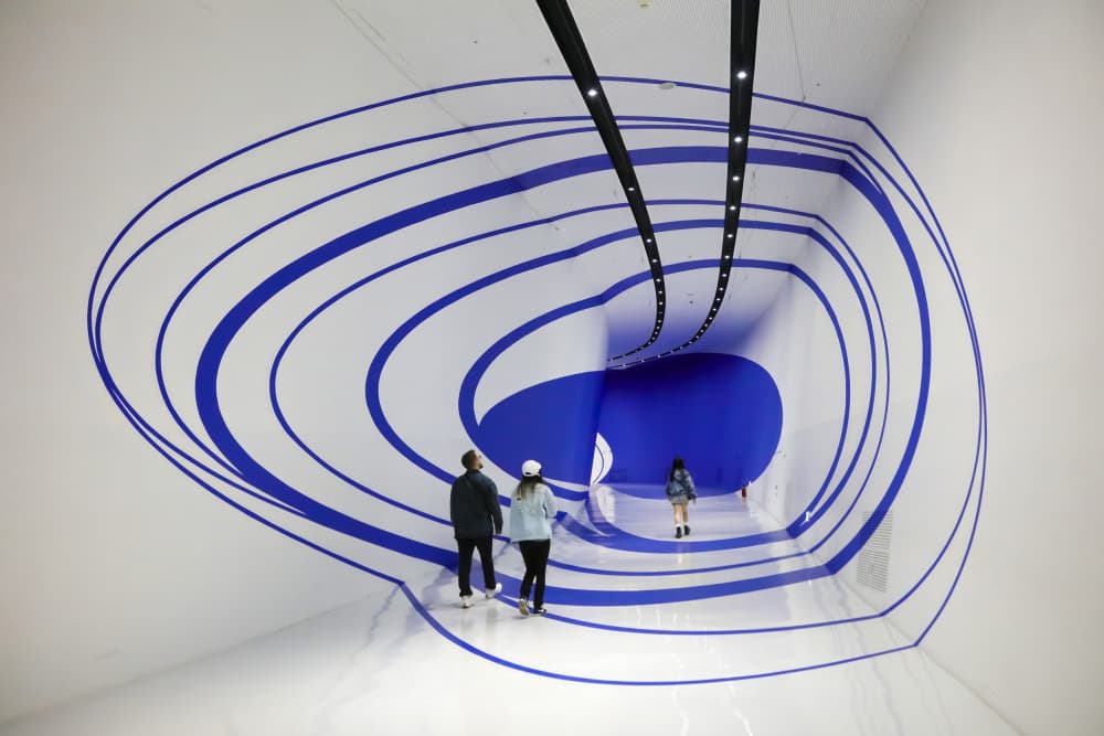 Abstract Blue Tunnel by Shin Woo Ryu — canvas wall art