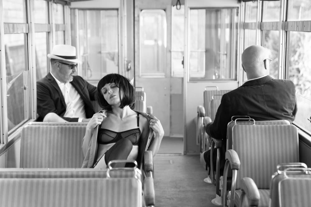 Lingerie on a Tram by Ruth Franke — canvas wall art