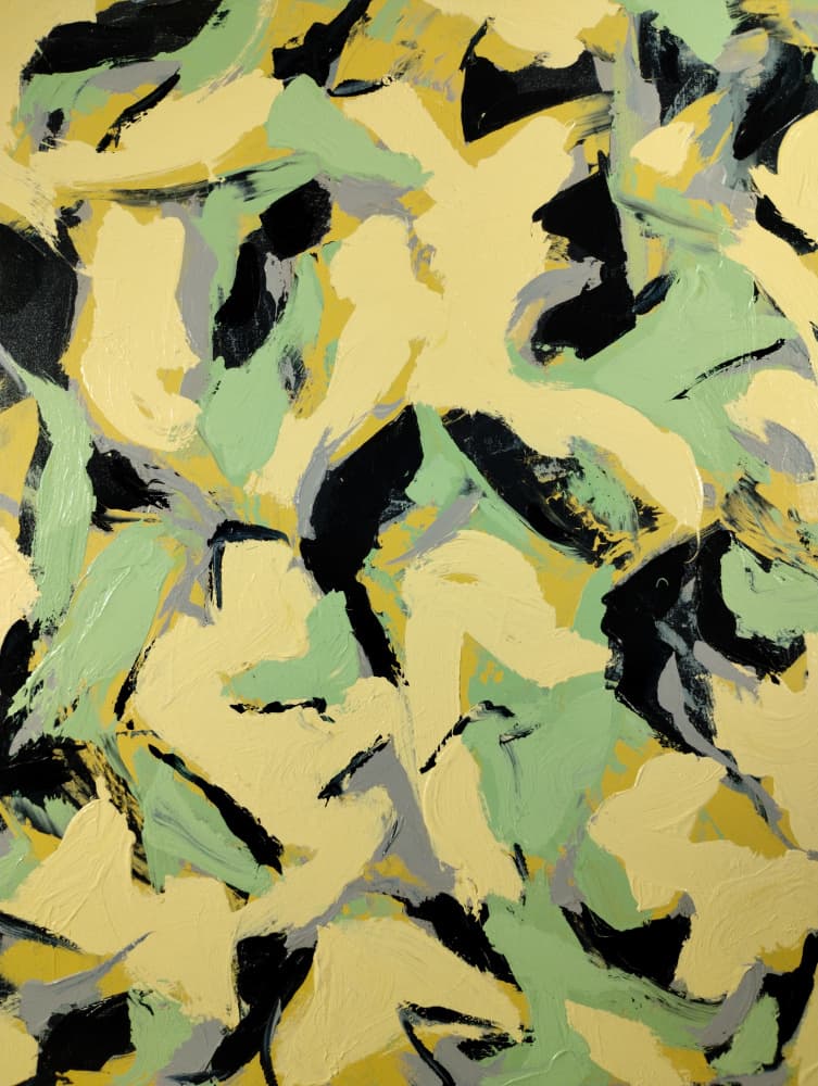 Dynamic Green Yellow Abstract by Michael Cross — canvas wall art