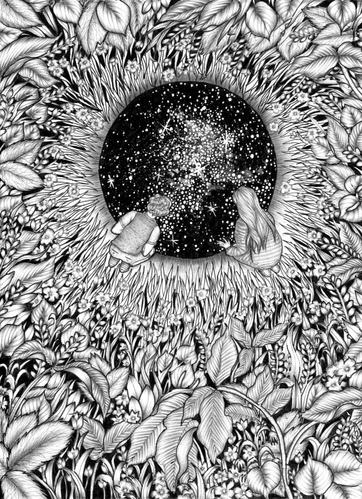 Starry Night Children by EC Mazur — canvas wall art