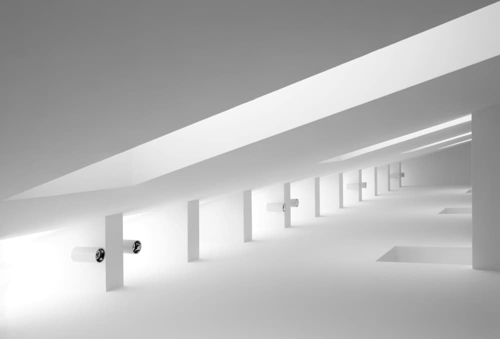 Minimalist Light Corridor by Hans-Wolfgang Hawerkamp — canvas wall art