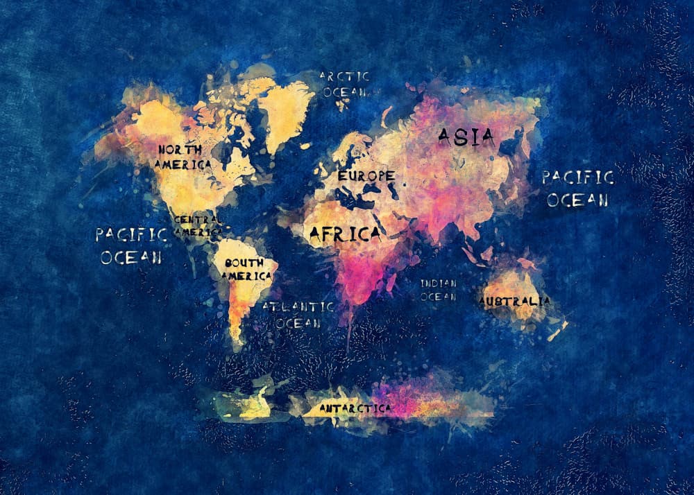 Map of the World (34) by Justyna Jaszke — canvas wall art