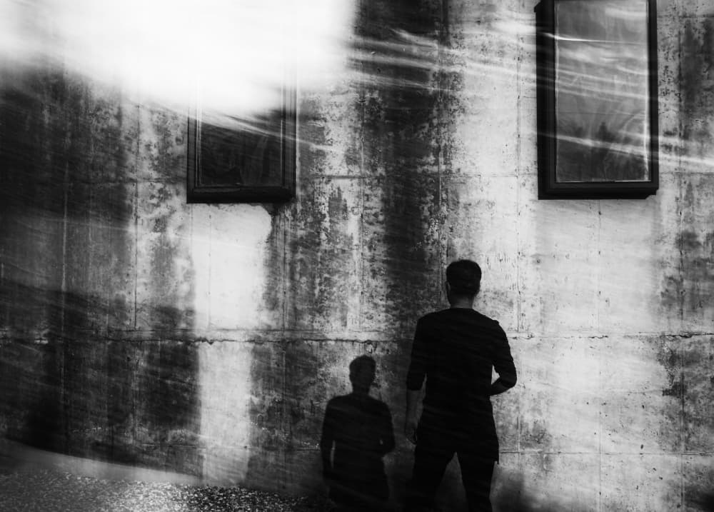Shadow Figures Concrete Wall by Mi Young Choi — canvas wall art